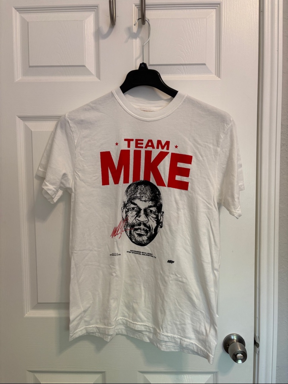 Team Mike Graphic Tee - White with Red Print m25